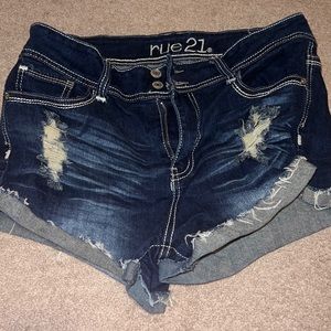 High waisted jean shorts